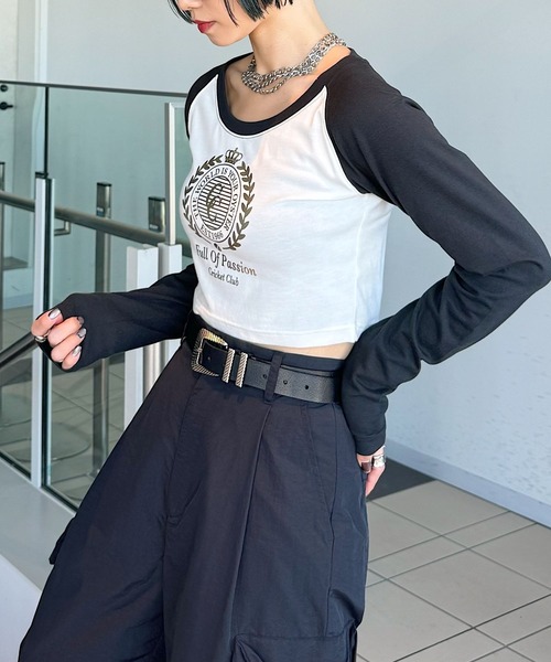 PAGEBOY（ページボーイ）の「ピッタミニラグランロンT（Tシャツ/カットソー・レディース・グレー/オフホワイト・FREE）」の13枚目の写真