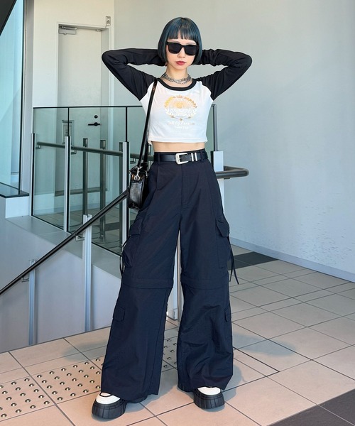 PAGEBOY（ページボーイ）の「ピッタミニラグランロンT（Tシャツ/カットソー・レディース・グレー/オフホワイト・FREE）」の7枚目の写真