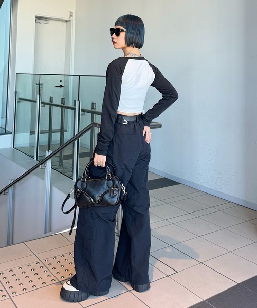 PAGEBOY（ページボーイ）の「ピッタミニラグランロンT（Tシャツ/カットソー・レディース・グレー/オフホワイト・FREE）」の11枚目の写真