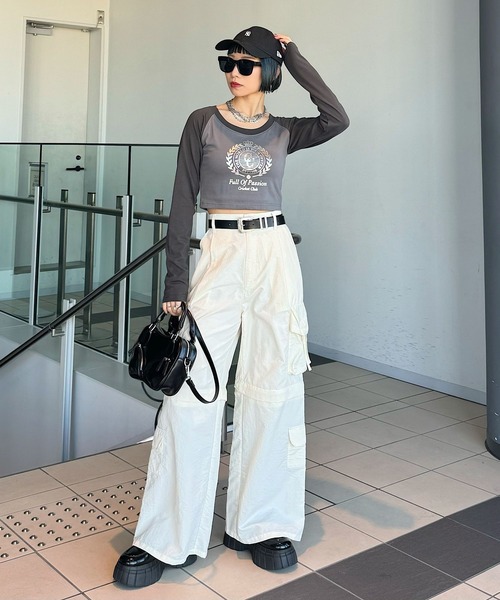 PAGEBOY（ページボーイ）の「ピッタミニラグランロンT（Tシャツ/カットソー・レディース・グレー/オフホワイト・FREE）」の20枚目の写真