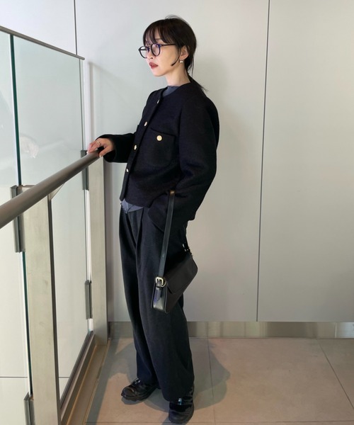 ap retro（アプレトロ）の「ノーカラージャケット（ノーカラージャケット・レディース・ブラック/アイボリー・FREE）」の10枚目の写真