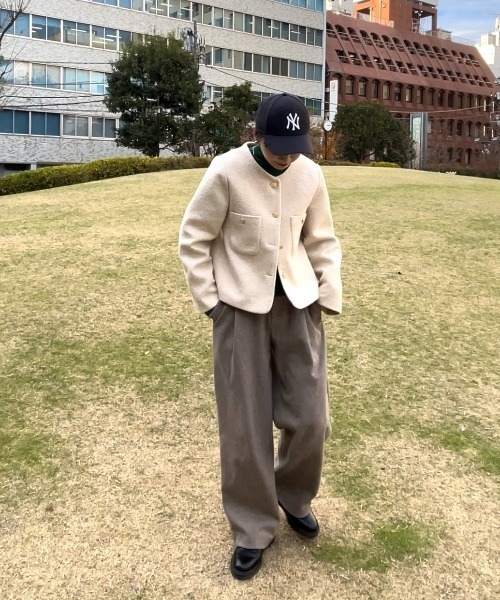 ap retro（アプレトロ）の「ノーカラージャケット（ノーカラージャケット・レディース・ブラック/アイボリー・FREE）」の16枚目の写真