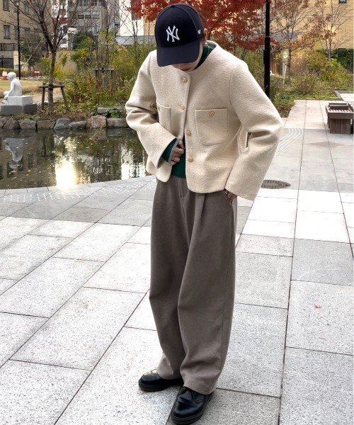 ap retro（アプレトロ）の「ノーカラージャケット（ノーカラージャケット・レディース・ブラック/アイボリー・FREE）」の18枚目の写真