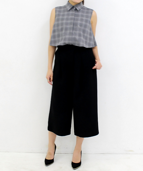 robbem（ロベム）の「【robbem】ジョーゼットガウチョパンツ（その他パンツ・レディース・クリーム/ブラック・38/36）」の6枚目の写真