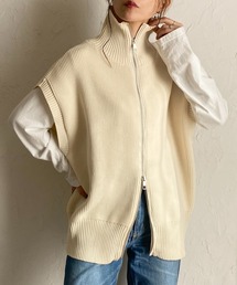 She's Closet（シーズクローゼット）の「ダブルジップアップハイネックニットベストトップス（ベスト）」
