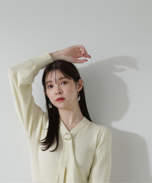 PROPORTION BODY DRESSING(プロポーションボディドレッシング)の「ボウタイリングランダムリブニット / 1214170200(ニット/セーター・レディース・イエロー/グレー/ホワイト系その他/ブラック・SMALL/MEDIUM)」の18枚目の写真