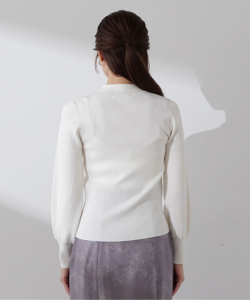 PROPORTION BODY DRESSING(プロポーションボディドレッシング)の「ボウタイリングランダムリブニット / 1214170200(ニット/セーター・レディース・イエロー/グレー/ホワイト系その他/ブラック・SMALL/MEDIUM)」の10枚目の写真