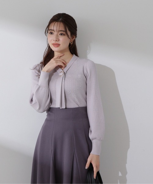 PROPORTION BODY DRESSING(プロポーションボディドレッシング)の「ボウタイリングランダムリブニット / 1214170200(ニット/セーター・レディース・イエロー/グレー/ホワイト系その他/ブラック・SMALL/MEDIUM)」の16枚目の写真