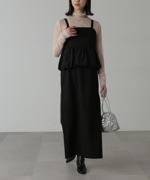 FREE'S MART（フリーズマート）の「◆ビスチェレイヤード風ドッキングワンピース（ワンピース・レディース・ホワイト/ブラウン/ブラック・SMALL/MEDIUM）」の20枚目の写真