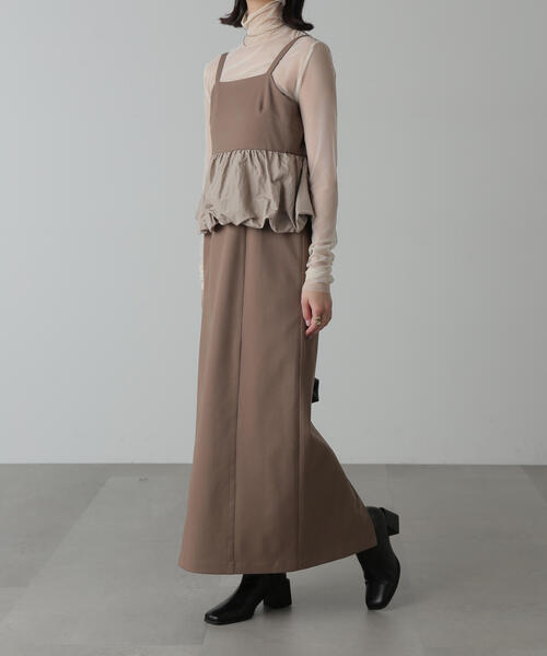 FREE'S MART（フリーズマート）の「◆ビスチェレイヤード風ドッキングワンピース（ワンピース・レディース・ホワイト/ブラウン/ブラック・SMALL/MEDIUM）」の5枚目の写真