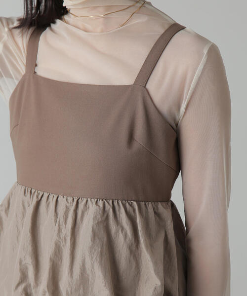 FREE'S MART（フリーズマート）の「◆ビスチェレイヤード風ドッキングワンピース（ワンピース・レディース・ホワイト/ブラウン/ブラック・SMALL/MEDIUM）」の11枚目の写真