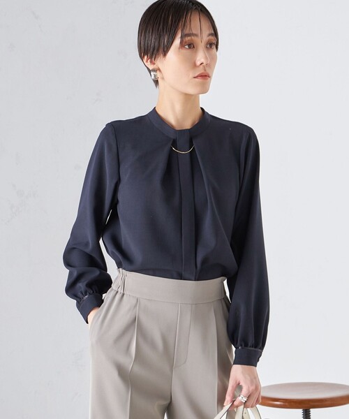 SHIPS(シップス)の「〈手洗い可能〉フロント タック パーツ ブラウス 24SS ◇(シャツ/ブラウス・レディース・ネイビー/ホワイト・ONE SIZE)」の11枚目の写真