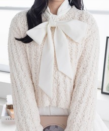 clear | 長袖ショート丈ポップコーンニットトップス≪2024SS新作≫(ニット/セーター)