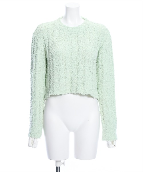 clear（クリア）の「長袖ショート丈ポップコーンニットトップス[骨格ウェーブ フェミニン レイヤード 着回し抜群]≪再入荷≫（ニット/セーター・レディース・アイボリー/ミント/グレイッシュベージュ/ピンク・F）」の18枚目の写真