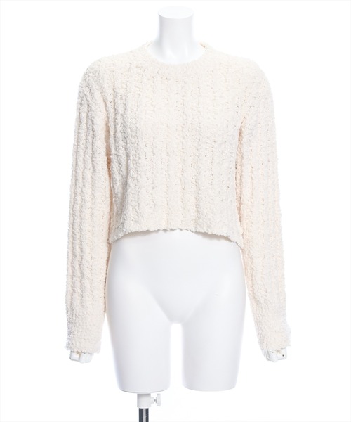 clear（クリア）の「長袖ショート丈ポップコーンニットトップス[骨格ウェーブ フェミニン レイヤード 着回し抜群]≪再入荷≫（ニット/セーター・レディース・アイボリー/ミント/グレイッシュベージュ/ピンク・F）」の19枚目の写真