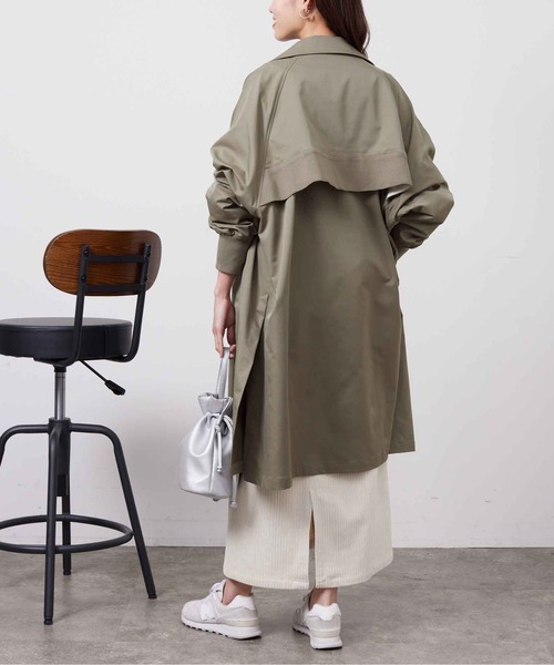 Chez toi（シェトワ）の「ニットリブ切替トレンチコート（トレンチコート・レディース・グレイッシュベージュ/カーキ/ネイビー・FREE）」の5枚目の写真