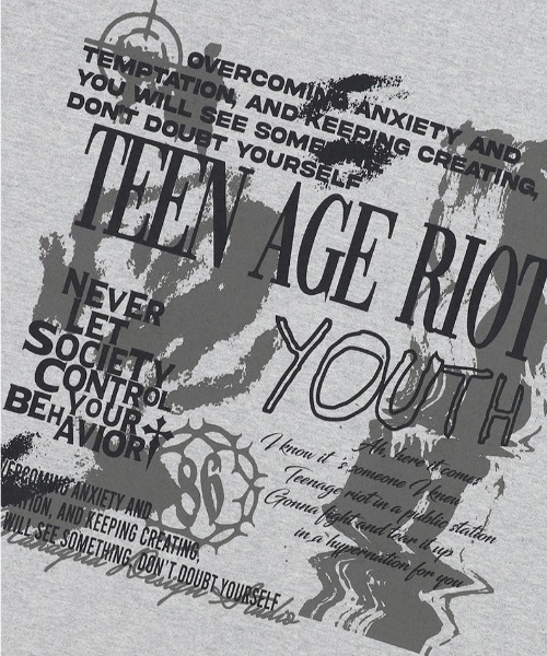 MAHAGRID(マハグリッド)の「『mahagrid/マハグリッド』YOUTH RAGLAN LS TEE/ラグランロングスリーブTシャツ(Tシャツ/カットソー・メンズ・グレー/ブラック/パープル・M/L)」の13枚目の写真