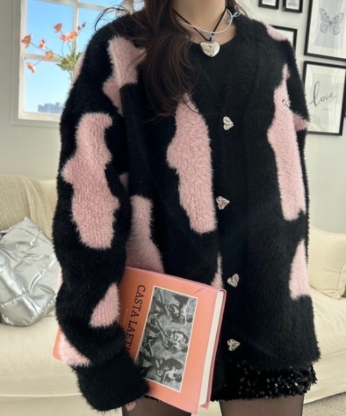 ipugo/イプゴ 牛柄ニットカーディガン（カーディガン/ボレロ