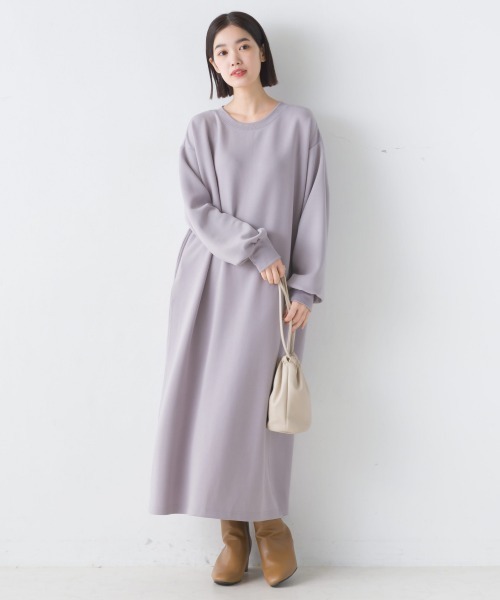 OMNES(オムネス)の「ソフトダンボールニットボリューム袖ワンピース長袖(ワンピース・レディース・ブラック/ベージュ/グレー・FREE)」の19枚目の写真