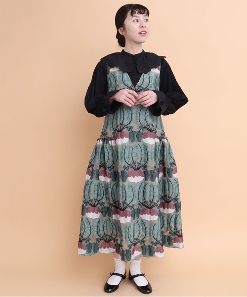 新品 peu pres プープレ マッシュルーム ワンピース トップス 総柄 麻 新品 peu pres プープレ マッシュルーム ワンピース トップス 総