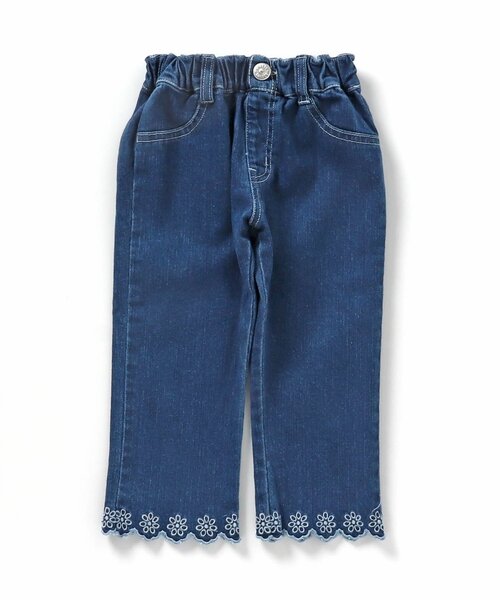 BREEZE(ブリーズ)の「裾刺繍スカラップデニム(デニムパンツ・キッズ・ブルー/ネイビー・80/90/130/100/120/110/140)」の10枚目の写真