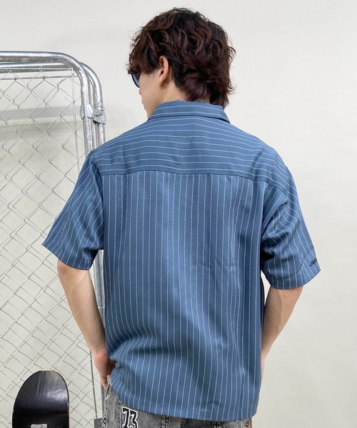 SANTA CRUZ（サンタクルーズ）の「【ムラサキスポーツ限定】SANTACRUZ/サンタクルーズ 半袖シャツ ワークシャツ ストライプ柄 502241204（シャツ/ブラウス・メンズ・ホワイト/ブルー/ライトベージュ・M/L/XL）」の21枚目の写真