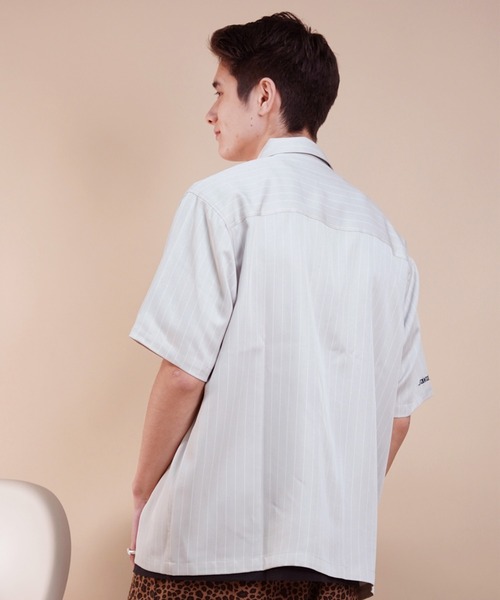 SANTA CRUZ（サンタクルーズ）の「【ムラサキスポーツ限定】SANTACRUZ/サンタクルーズ 半袖シャツ ワークシャツ ストライプ柄 502241204（シャツ/ブラウス・メンズ・ホワイト/ブルー/ライトベージュ・M/L/XL）」の14枚目の写真