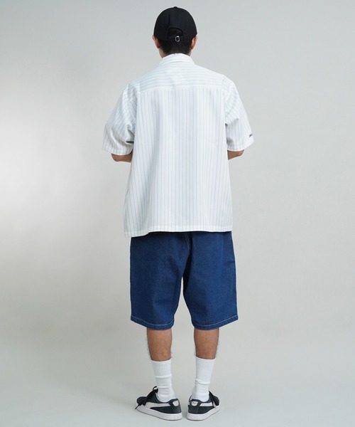 SANTA CRUZ（サンタクルーズ）の「【ムラサキスポーツ限定】SANTACRUZ/サンタクルーズ 半袖シャツ ワークシャツ ストライプ柄 502241204（シャツ/ブラウス・メンズ・ホワイト/ブルー/ライトベージュ・M/L/XL）」の8枚目の写真