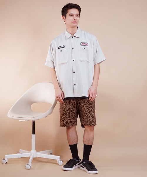 SANTA CRUZ（サンタクルーズ）の「【ムラサキスポーツ限定】SANTACRUZ/サンタクルーズ 半袖シャツ ワークシャツ ストライプ柄 502241204（シャツ/ブラウス・メンズ・ホワイト/ブルー/ライトベージュ・M/L/XL）」の15枚目の写真