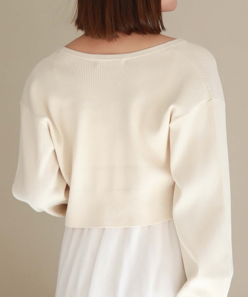 archives(アルシーヴ)の「Fジップリブニット×チュールキャミワンピースSET(ワンピース・レディース・ブラック/アイボリー/ブルー・MEDIUM)」の15枚目の写真