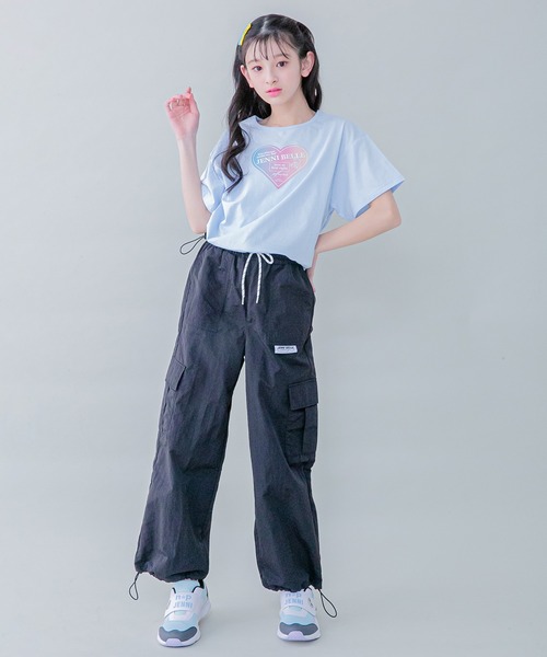 JENNI belle（ジェニィベル）の「【WEB限定】すそスピンドルショート丈Tシャツ（Tシャツ/カットソー・キッズ・サックスブルー/オフホワイト/ミント・130cm/140cm/150cm/120cm）」の6枚目の写真