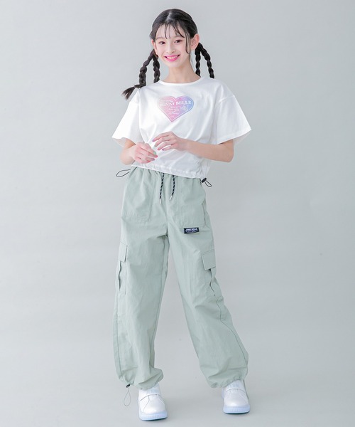 JENNI belle（ジェニィベル）の「【WEB限定】すそスピンドルショート丈Tシャツ（Tシャツ/カットソー・キッズ・サックスブルー/オフホワイト/ミント・130cm/140cm/150cm/120cm）」の8枚目の写真