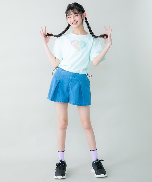 JENNI belle（ジェニィベル）の「【WEB限定】すそスピンドルショート丈Tシャツ（Tシャツ/カットソー・キッズ・サックスブルー/オフホワイト/ミント・130cm/140cm/150cm/120cm）」の21枚目の写真