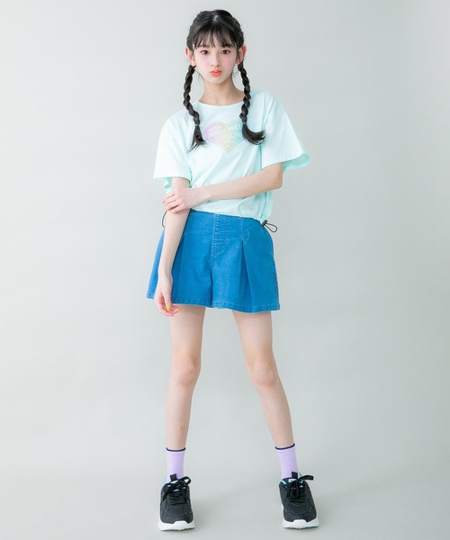 JENNI belle（ジェニィベル）の「【WEB限定】すそスピンドルショート丈Tシャツ（Tシャツ/カットソー・キッズ・サックスブルー/オフホワイト/ミント・130cm/140cm/150cm/120cm）」の20枚目の写真