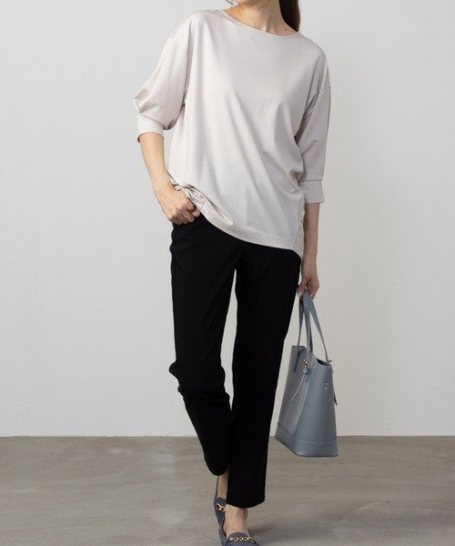 HusHusH(ハッシュアッシュ)の「HusHusH ハッシュアッシュ とろみ7分袖プルオーバー(Tシャツ/カットソー・レディース・ブラック/グレイッシュベージュ/チャコールグレー・L/M/S)」の5枚目の写真
