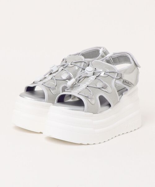 YOSUKE(ヨースケ)の「「YOSUKE/ヨースケ」厚底レースアップサンダル(サンダル・レディース・カーキ/ブラック/アイボリー/ブラック×ホワイト/レオパード/シルバー/ブラック系その他・24/23.5/23/22.5/25/24.5)」の6枚目の写真