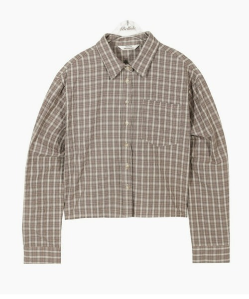 BEIDELLI（ベイデリー）の「[BELLIDE MADE] カジュアルクロップドチェックシャツ（シャツ/ブラウス・レディース・ブラウン/ブラック/ブルー・FREE）」の16枚目の写真