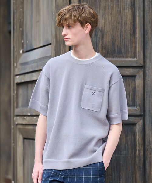 DRESSTERIOR（ドレステリア）の「ドライメッシュ コットンニット（ニット/セーター・メンズ・ブラック/ベージュ/ブルー系その他/ライトグレー/モスグリーン・90/91/92/94）」の3枚目の写真