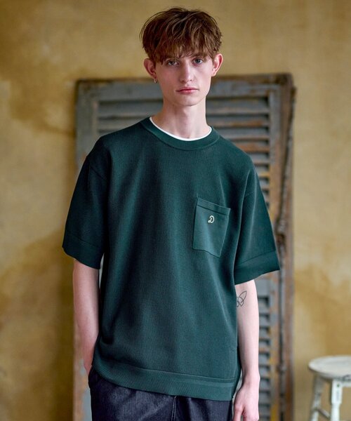 DRESSTERIOR（ドレステリア）の「ドライメッシュ コットンニット（ニット/セーター・メンズ・ブラック/ベージュ/ブルー系その他/ライトグレー/モスグリーン・90/91/92/94）」の5枚目の写真