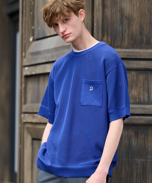 DRESSTERIOR（ドレステリア）の「ドライメッシュ コットンニット（ニット/セーター・メンズ・ブラック/ベージュ/ブルー系その他/ライトグレー/モスグリーン・90/91/92/94）」の7枚目の写真