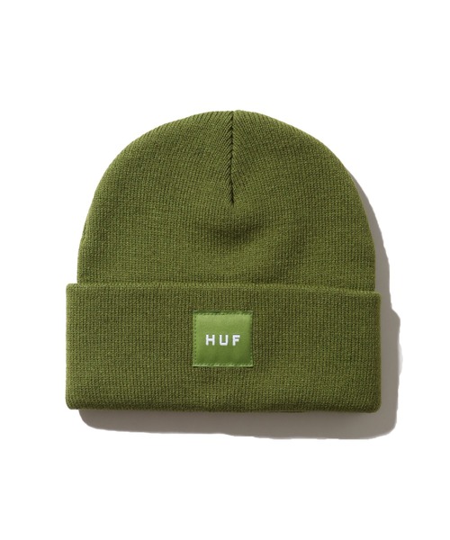 HUF（ハフ）の「【HUF/ハフ】BOX BEANIE/ボックスロゴビーニー（ニットキャップ/ビーニー・メンズ・ブラック/ライトベージュ/カーキ/ヘザーグレー/ネイビー・FREE）」の4枚目の写真