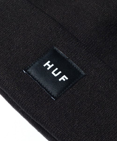 HUF（ハフ）の「【HUF/ハフ】BOX BEANIE/ボックスロゴビーニー（ニットキャップ/ビーニー・メンズ・ブラック/ライトベージュ/カーキ/ヘザーグレー/ネイビー・FREE）」の7枚目の写真