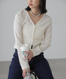 FREE'S MART | ◆Vネックドビーカットソーカーディガン(カーディガン/ボレロ)