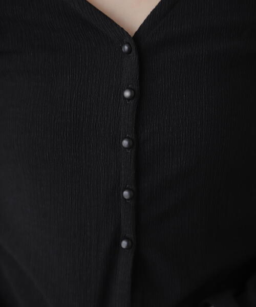 FREE'S MART（フリーズマート）の「◆Vネックドビーカットソーカーディガン（カーディガン/ボレロ・レディース・ブラック/ホワイト/イエロー・FREE）」の14枚目の写真