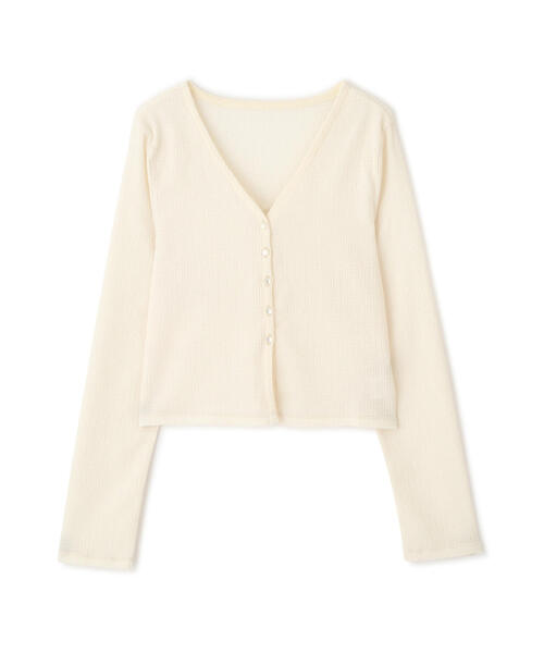 FREE'S MART（フリーズマート）の「◆Vネックドビーカットソーカーディガン（カーディガン/ボレロ・レディース・ブラック/ホワイト/イエロー・FREE）」の17枚目の写真