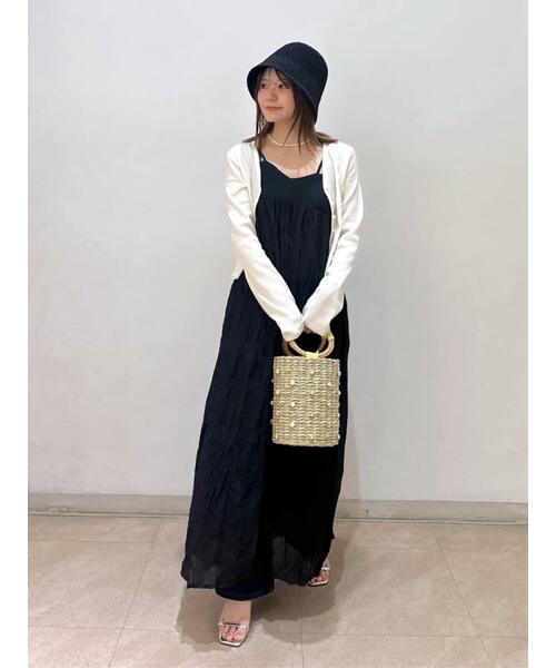 FREE'S MART（フリーズマート）の「◆Vネックドビーカットソーカーディガン（カーディガン/ボレロ・レディース・ブラック/ホワイト/イエロー・FREE）」の21枚目の写真