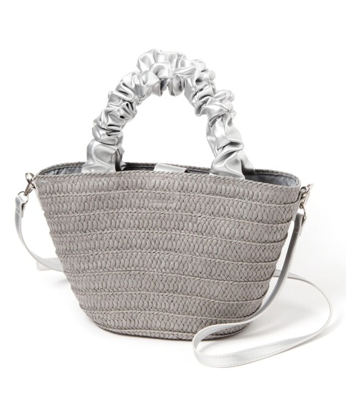 LAKOLE（ラコレ）の「2WAYペーパーギャザーバッグ / 996442（ショルダーバッグ・レディース・グレー/アイボリー/ブラック・FREE）」の3枚目の写真