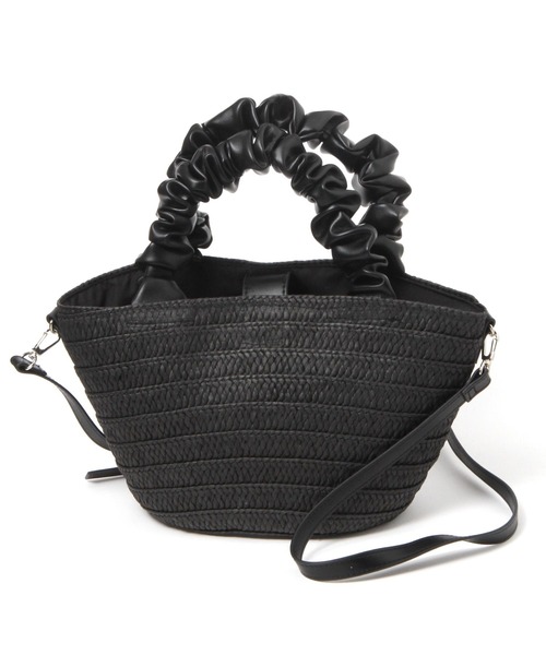 LAKOLE（ラコレ）の「2WAYペーパーギャザーバッグ / 996442（ショルダーバッグ・レディース・グレー/アイボリー/ブラック・FREE）」の2枚目の写真