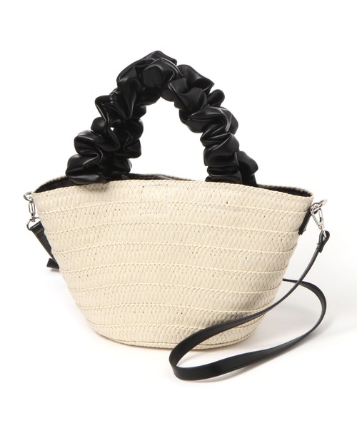 LAKOLE（ラコレ）の「2WAYペーパーギャザーバッグ / 996442（ショルダーバッグ・レディース・グレー/アイボリー/ブラック・FREE）」の4枚目の写真