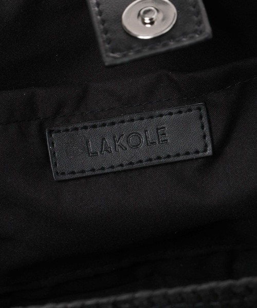LAKOLE（ラコレ）の「2WAYペーパーギャザーバッグ / 996442（ショルダーバッグ・レディース・グレー/アイボリー/ブラック・FREE）」の14枚目の写真